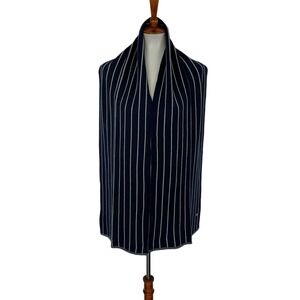 Hering Fashion Navy White Striped Knit Shawl Scarf Wrap‎ One Size